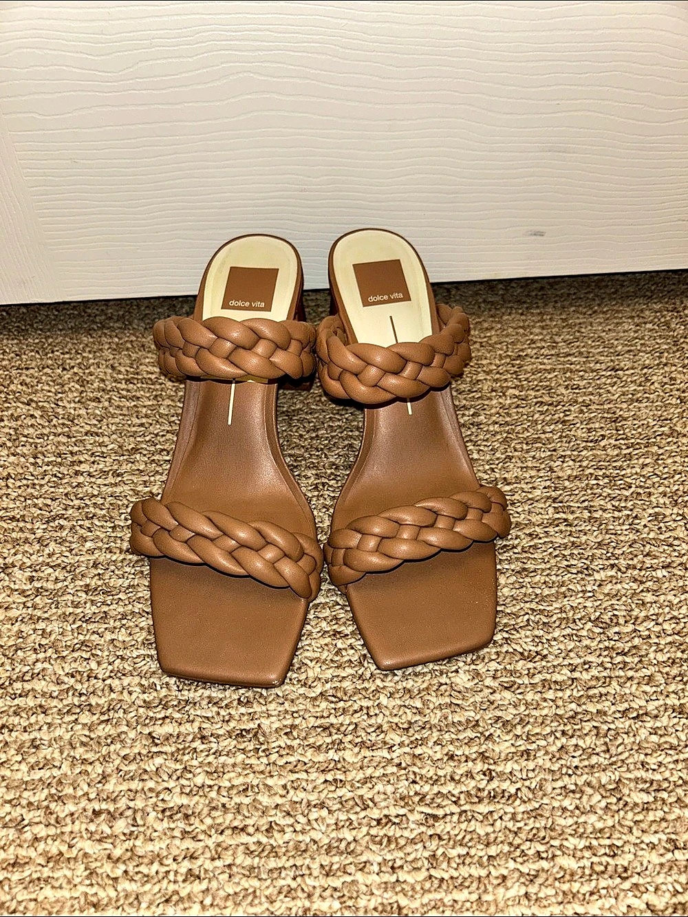 Dolce Vita Paily Braided Block Heel Sandal Brown